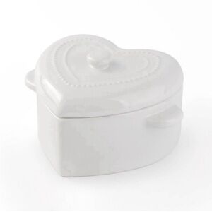 New Target Bullseye Playground Heart Shaped White Dutch Oven Ceramic